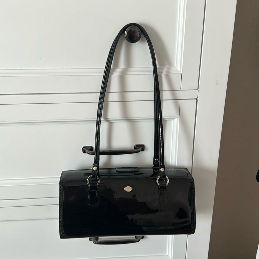 Black Patent Leather shoulder bag